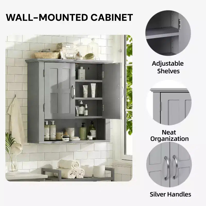 Christopher Knight Home Everett Modern Wood Wall Mounted Bathroom Storage Cabinet with Adjustable Shelve