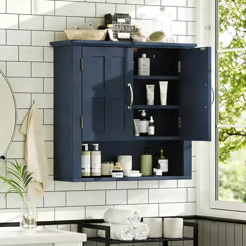 Christopher Knight Home Everett Modern Wood Wall Mounted Bathroom Storage Cabinet with Adjustable Shelve