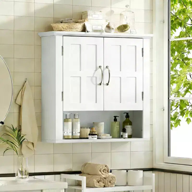 Christopher Knight Home Everett Modern Wood Wall Mounted Bathroom Storage Cabinet with Adjustable Shelve