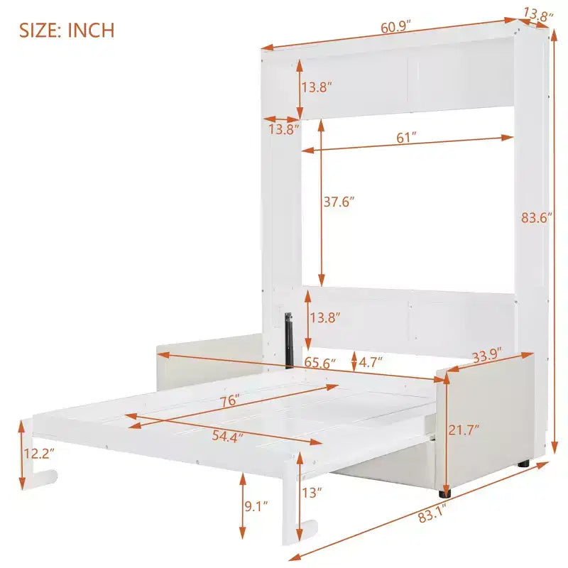 Luxystar Modern Full Size Murphy Bed with Couch