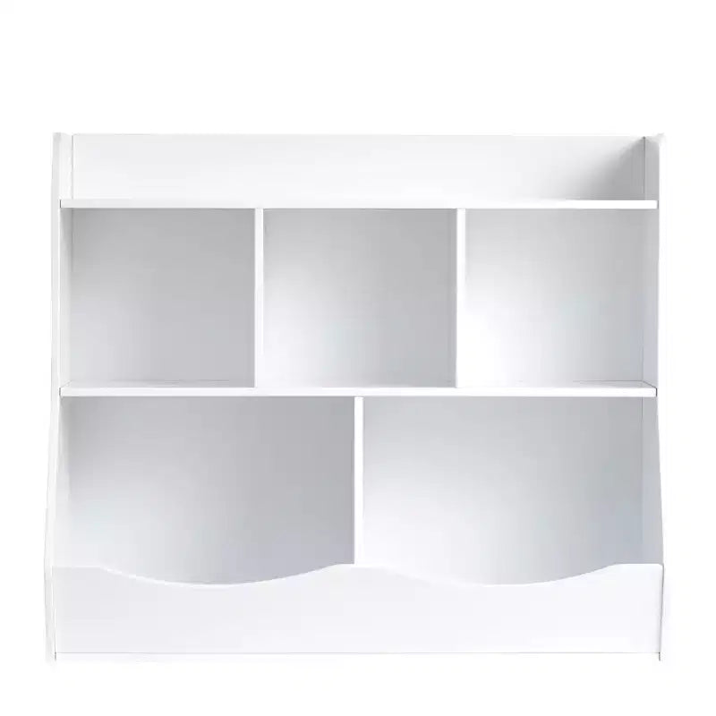Wood Kid Storage Cubby, Toy Storage Organizer with Bookshelf, 5-Cubby Wood Toy Storage Cabinet, Children Book Toy Shelf for Kids Room