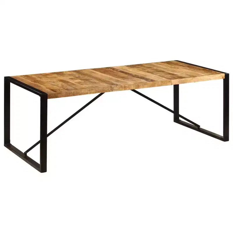 Colorful Solid Wood Dining Table with Steel Frame, Various Sizes