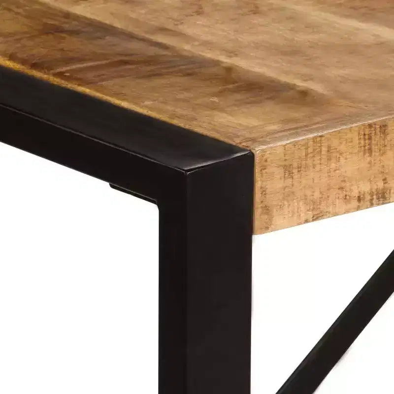 Colorful Solid Wood Dining Table with Steel Frame, Various Sizes