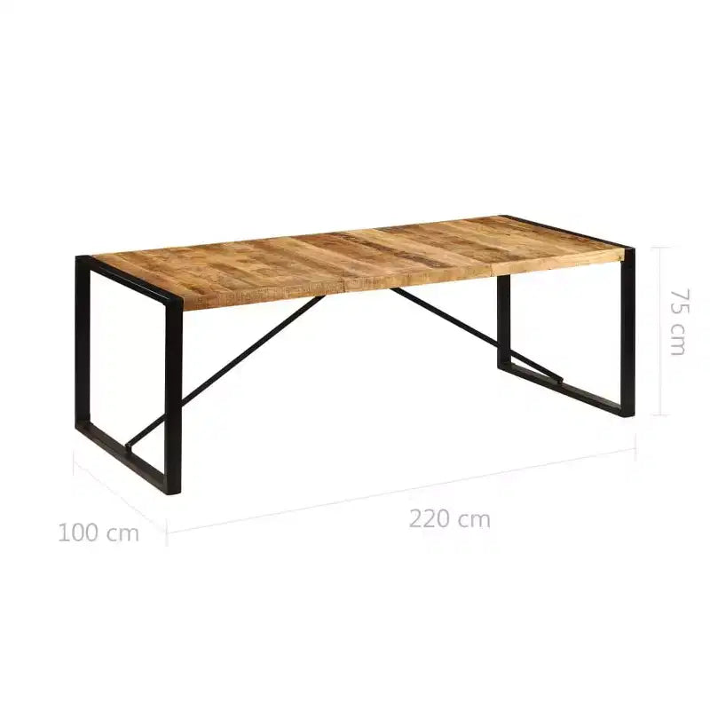 Colorful Solid Wood Dining Table with Steel Frame, Various Sizes