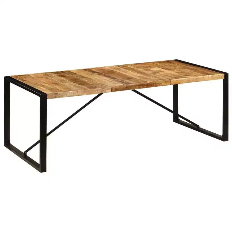 Colorful Solid Wood Dining Table with Steel Frame, Various Sizes
