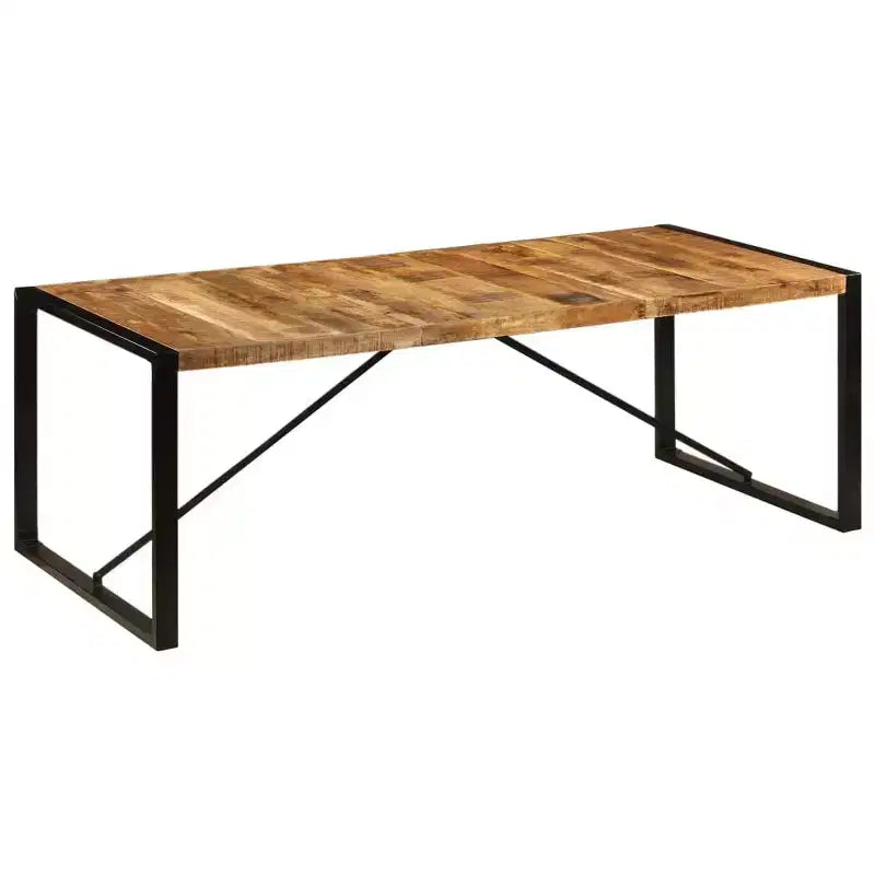 Colorful Solid Wood Dining Table with Steel Frame, Various Sizes