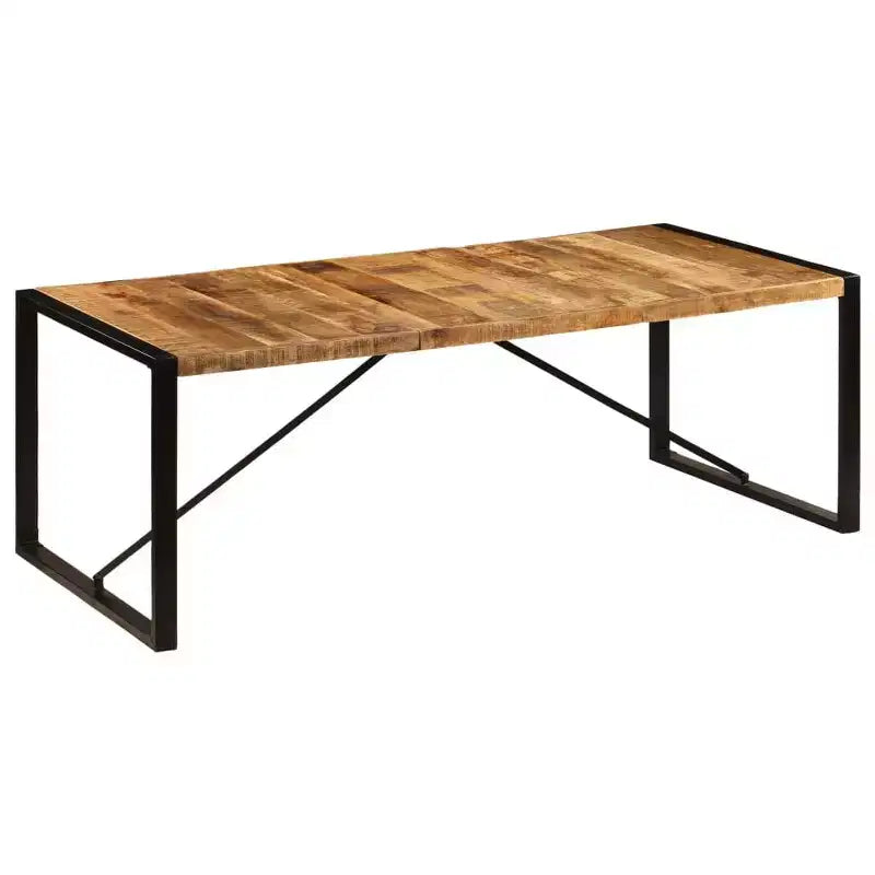 Colorful Solid Wood Dining Table with Steel Frame, Various Sizes