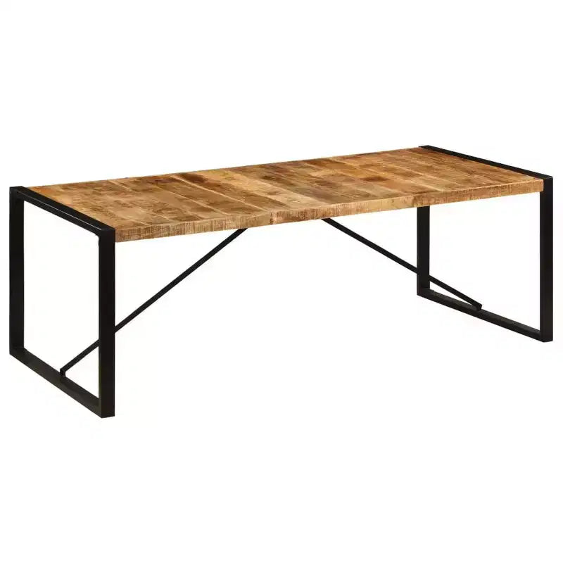 Colorful Solid Wood Dining Table with Steel Frame, Various Sizes