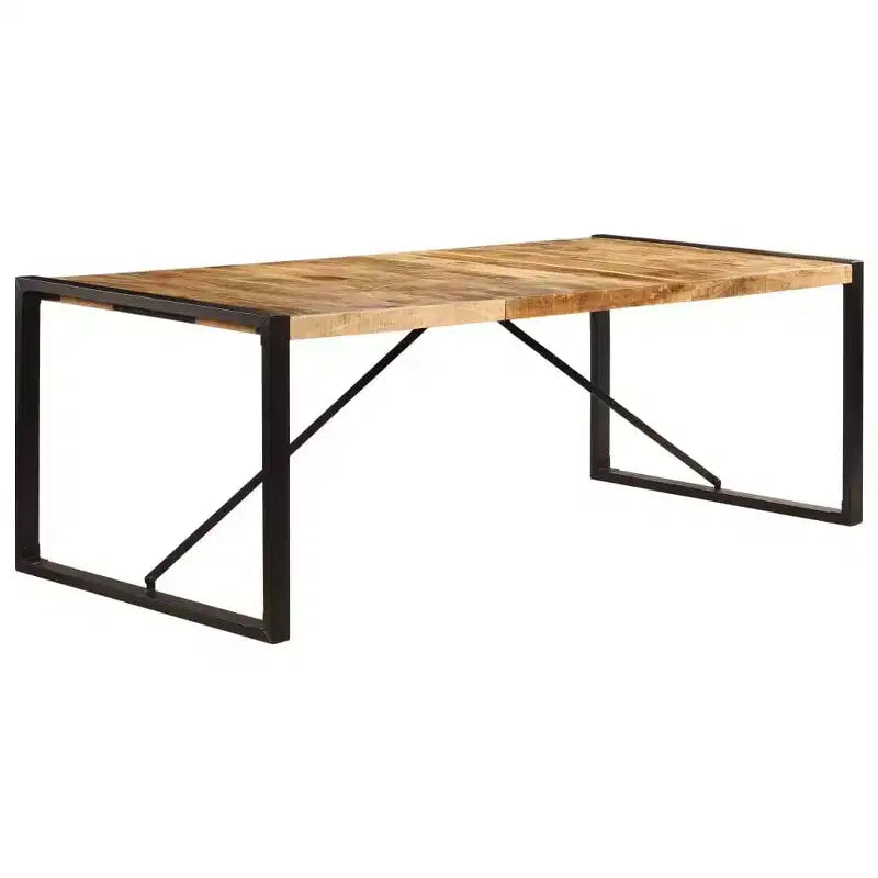 Colorful Solid Wood Dining Table with Steel Frame, Various Sizes