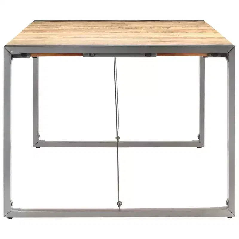 Colorful Solid Wood Dining Table with Steel Frame, Various Sizes