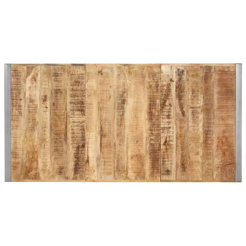 Colorful Solid Wood Dining Table with Steel Frame, Various Sizes