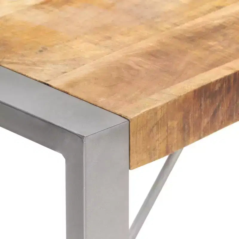 Colorful Solid Wood Dining Table with Steel Frame, Various Sizes