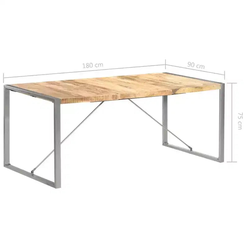 Colorful Solid Wood Dining Table with Steel Frame, Various Sizes