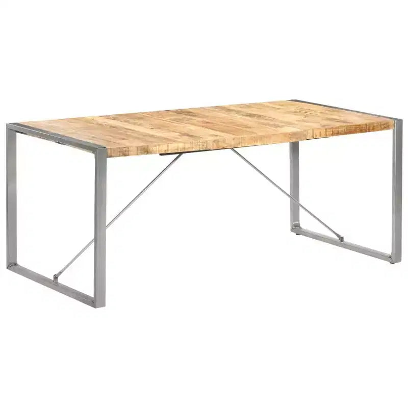 Colorful Solid Wood Dining Table with Steel Frame, Various Sizes