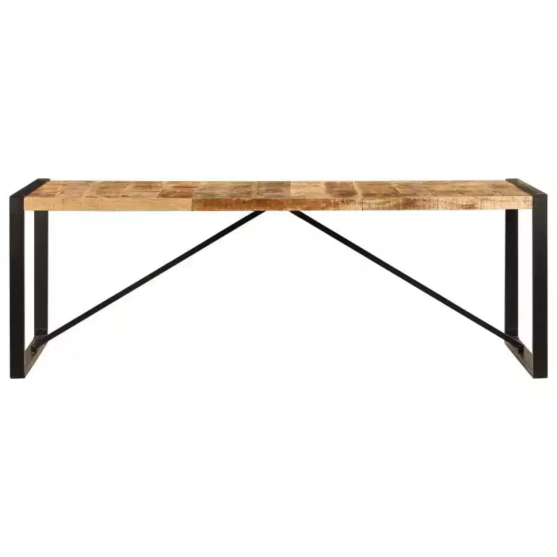 Colorful Solid Wood Dining Table with Steel Frame, Various Sizes