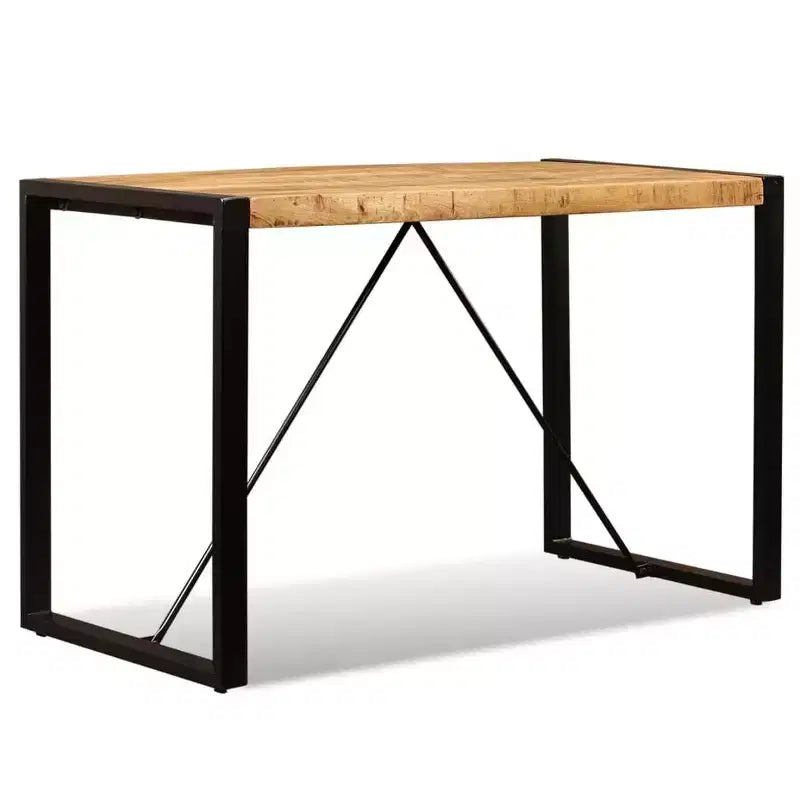 Colorful Solid Wood Dining Table with Steel Frame, Various Sizes