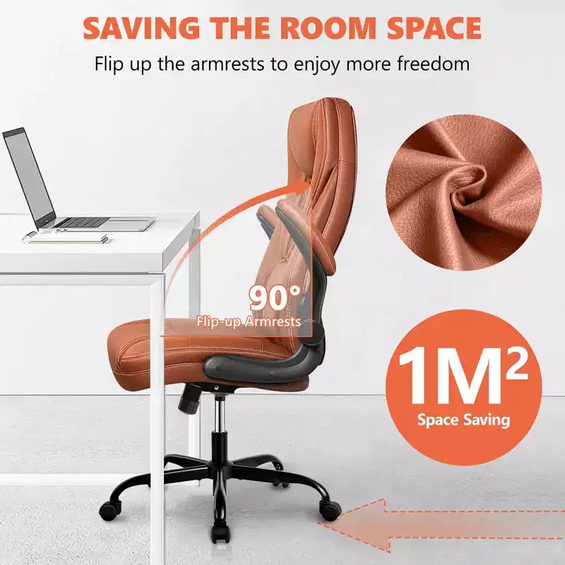 KERDOM Adjustable Office Desk Chair, Ergonomic Executive Chair with Padded Headrest and Armrests