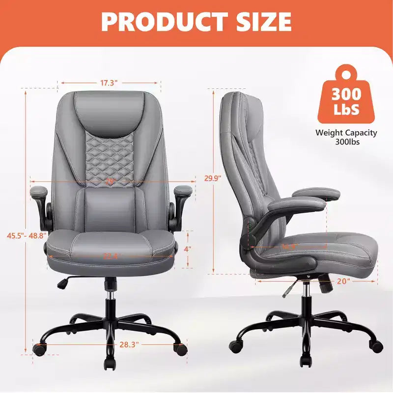KERDOM Adjustable Office Desk Chair, Ergonomic Executive Chair with Padded Headrest and Armrests
