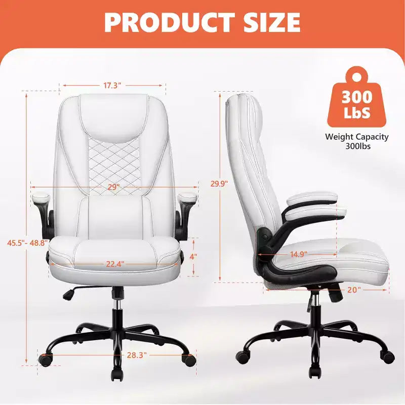 KERDOM Adjustable Office Desk Chair, Ergonomic Executive Chair with Padded Headrest and Armrests