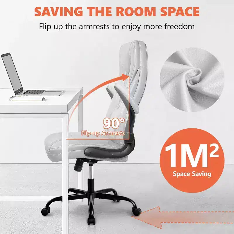 KERDOM Adjustable Office Desk Chair, Ergonomic Executive Chair with Padded Headrest and Armrests