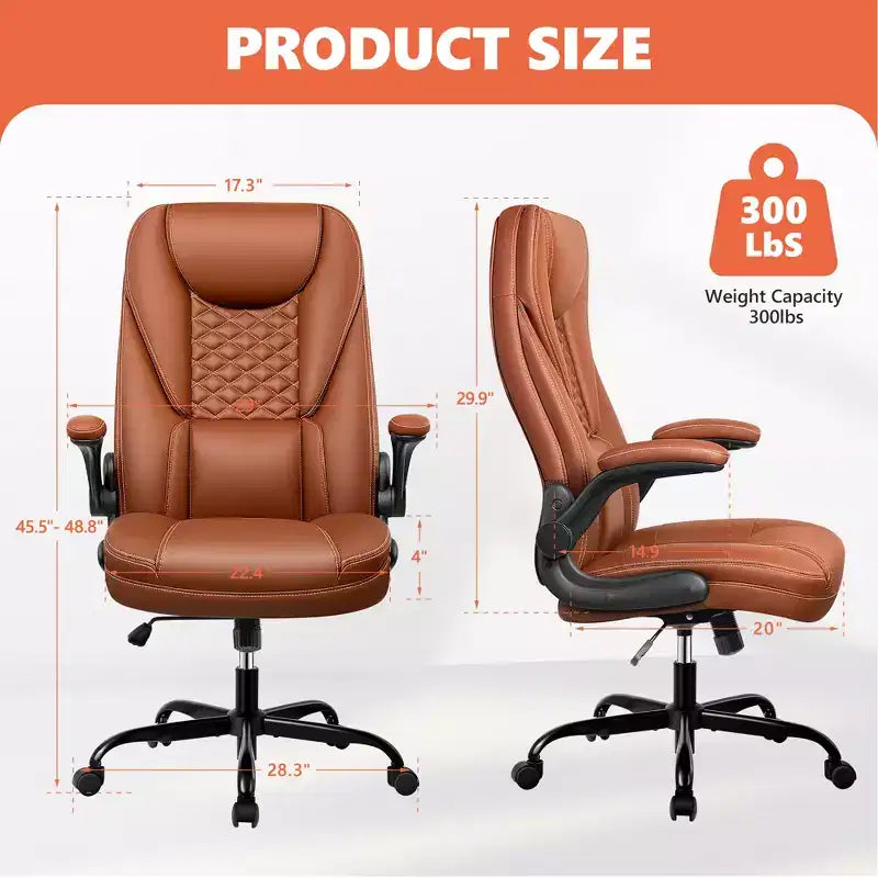 KERDOM Adjustable Office Desk Chair, Ergonomic Executive Chair with Padded Headrest and Armrests