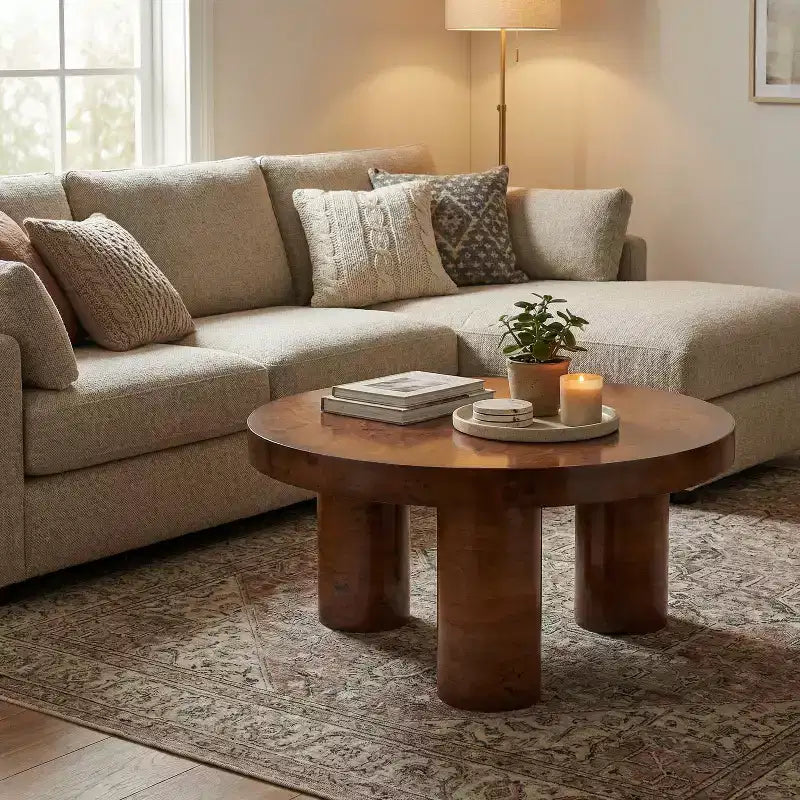 Christopher Knight Home Selene Modern Round Coffee Table with Sculptural 3-Leg Base