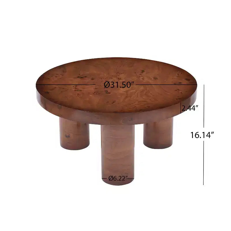 Christopher Knight Home Selene Modern Round Coffee Table with Sculptural 3-Leg Base