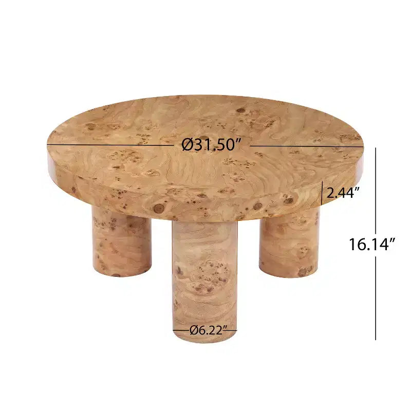 Christopher Knight Home Selene Modern Round Coffee Table with Sculptural 3-Leg Base