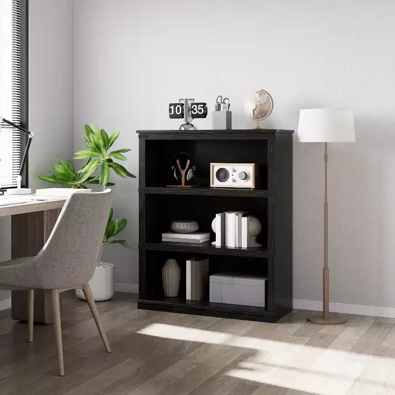 Wooden Bookcase, Rustic Farmhouse Bookshelf with Storage, Open Display Shelves, Freestanding Bookshelf, for Home Office, Living Room
