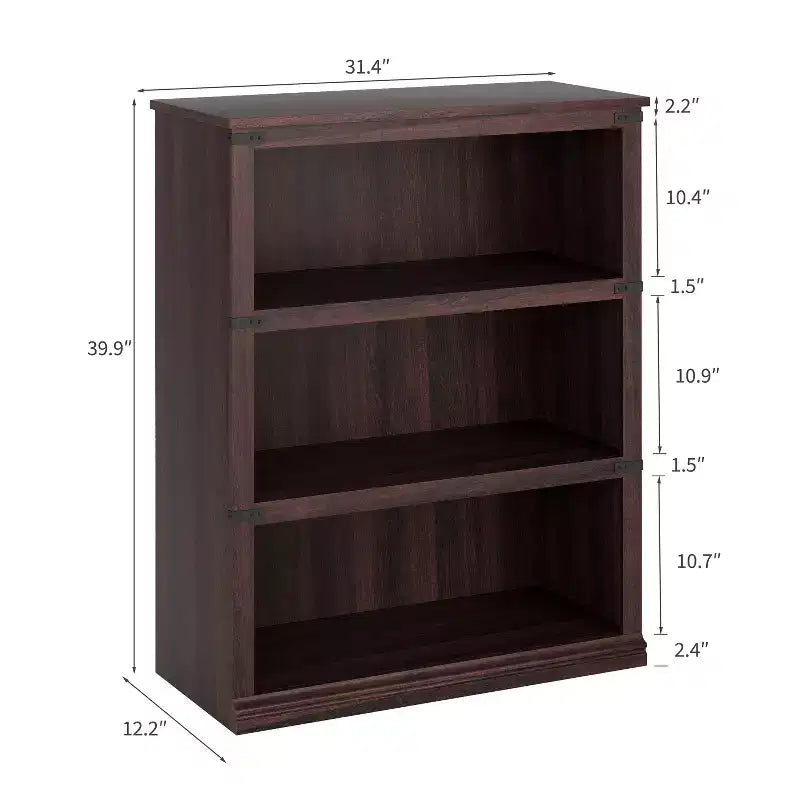 Wooden Bookcase, Rustic Farmhouse Bookshelf with Storage, Open Display Shelves, Freestanding Bookshelf, for Home Office, Living Room