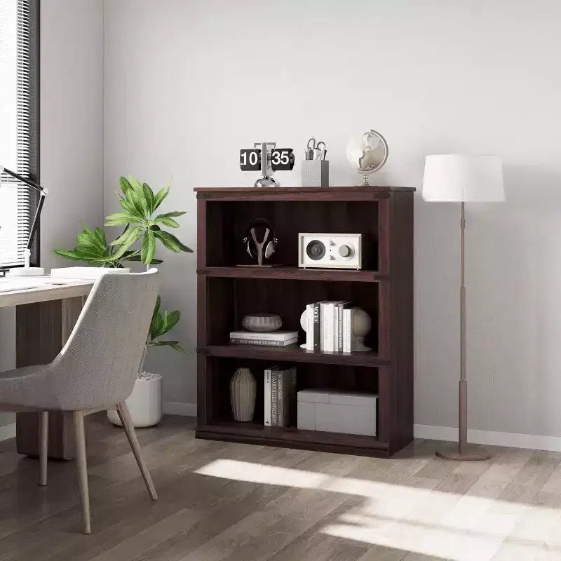 Wooden Bookcase, Rustic Farmhouse Bookshelf with Storage, Open Display Shelves, Freestanding Bookshelf, for Home Office, Living Room