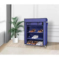 J&V TEXTILES Shoe Rack Organizer Tall Shoe Rack for Closet Entryway 4 Tier Non-Woven Cover Shoe Shelf Holds 12 Pairs