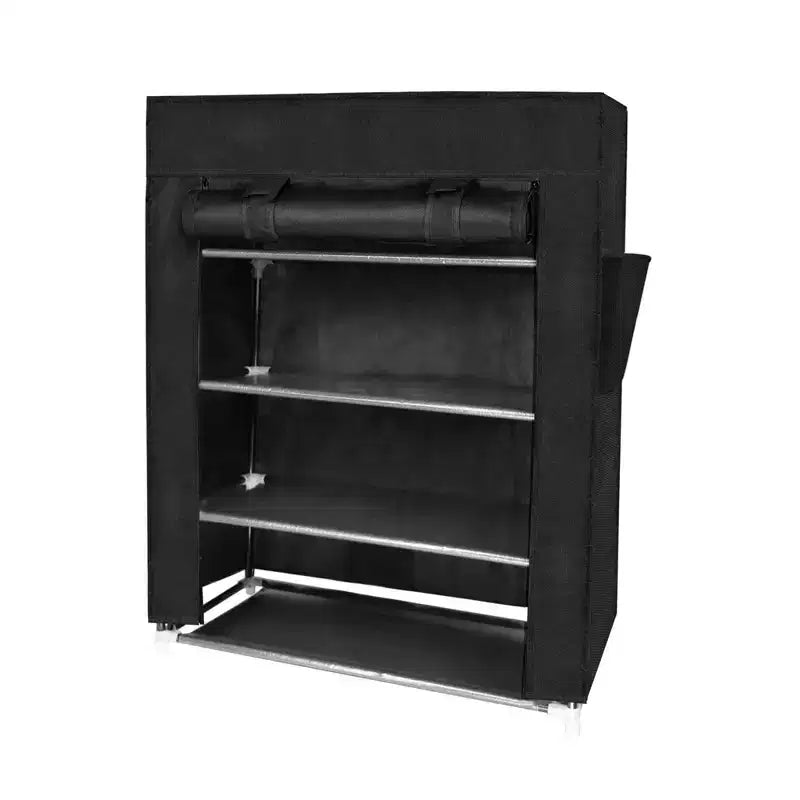 J&V TEXTILES Shoe Rack Organizer Tall Shoe Rack for Closet Entryway 4 Tier Non-Woven Cover Shoe Shelf Holds 12 Pairs