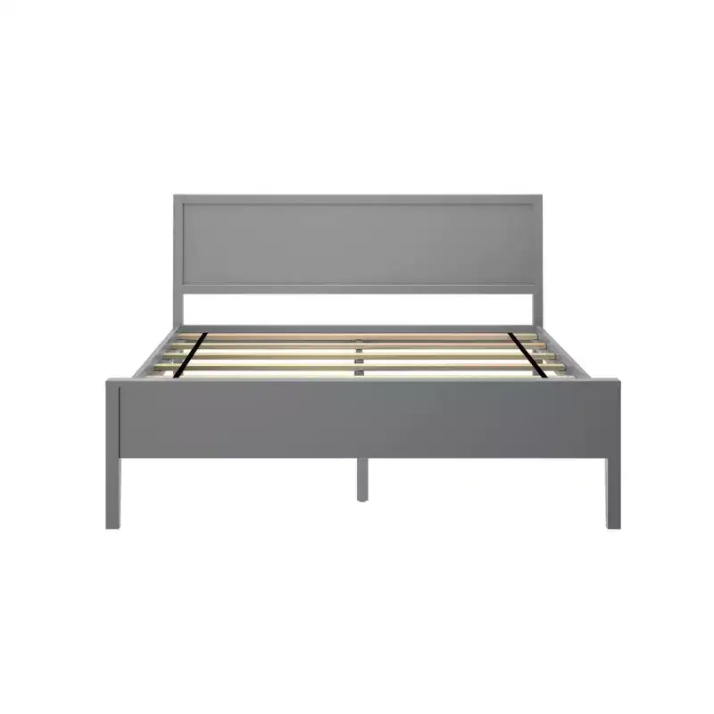 Plank+Beam Solid Wood Queen Bed Frame with Headboard, Modern Platform Bed for Adults