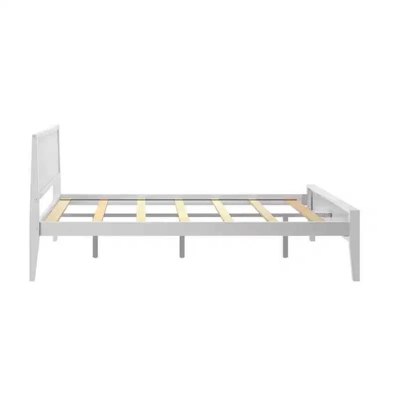 Plank+Beam Solid Wood Queen Bed Frame with Headboard, Modern Platform Bed for Adults