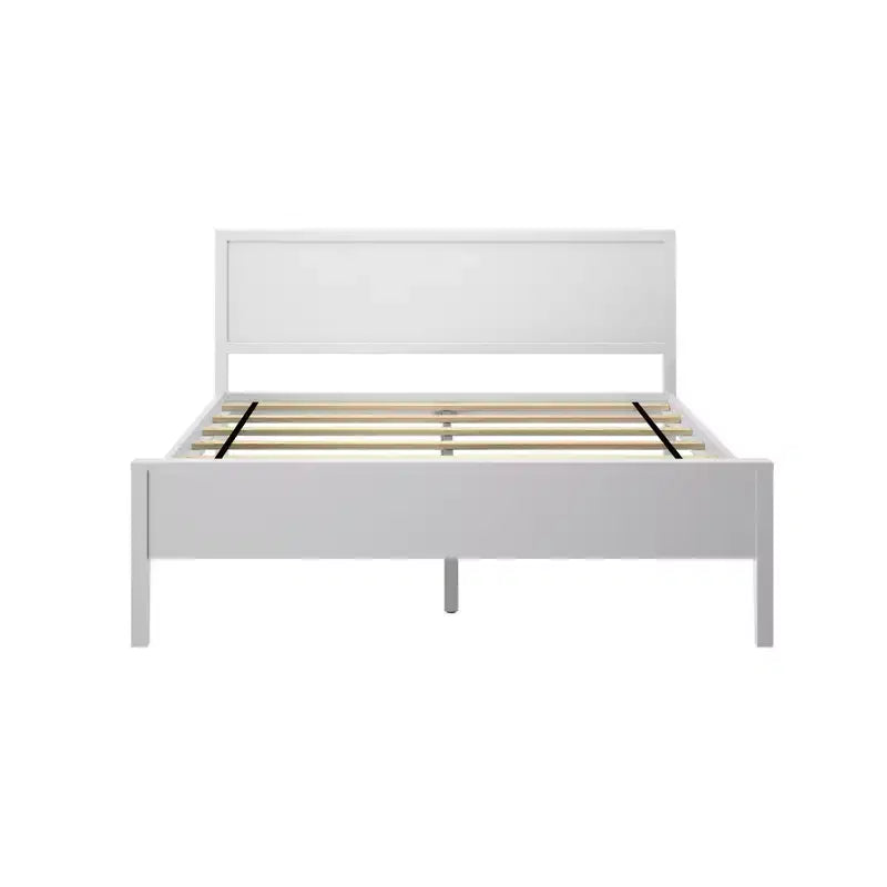 Plank+Beam Solid Wood Queen Bed Frame with Headboard, Modern Platform Bed for Adults