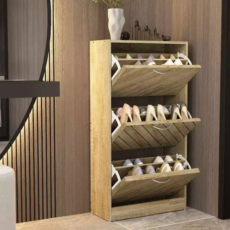 Famapy 3-Tiers Entryway Shoe Cabinet With Flipped Drawers