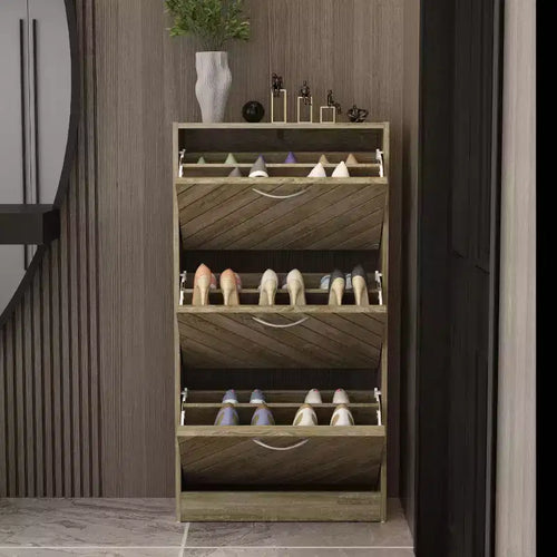Famapy 3-Tiers Entryway Shoe Cabinet With Flipped Drawers