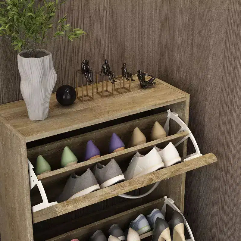 Famapy 3-Tiers Entryway Shoe Cabinet With Flipped Drawers