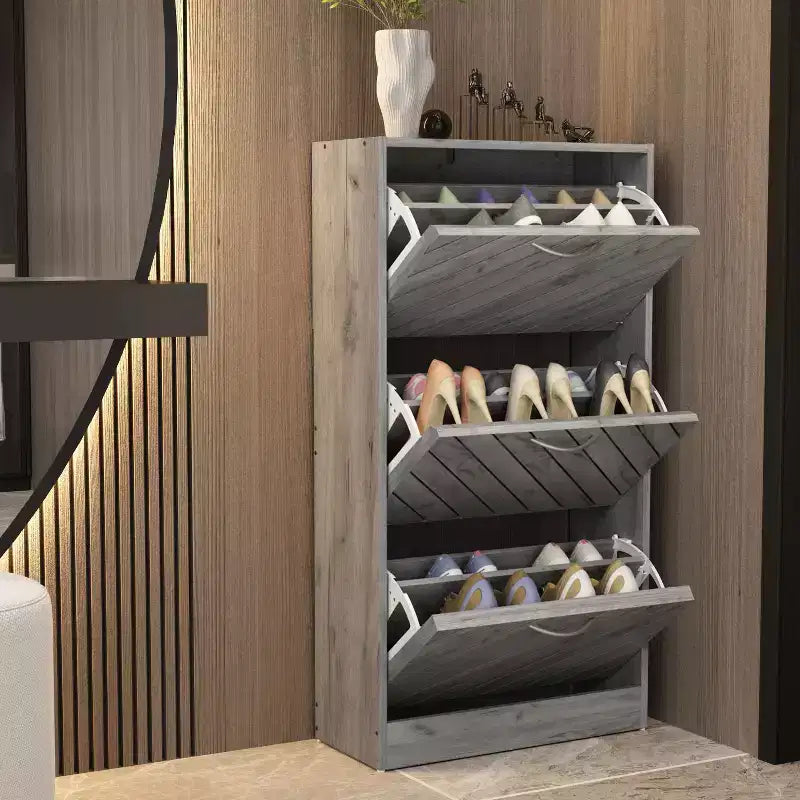 Famapy 3-Tiers Entryway Shoe Cabinet With Flipped Drawers