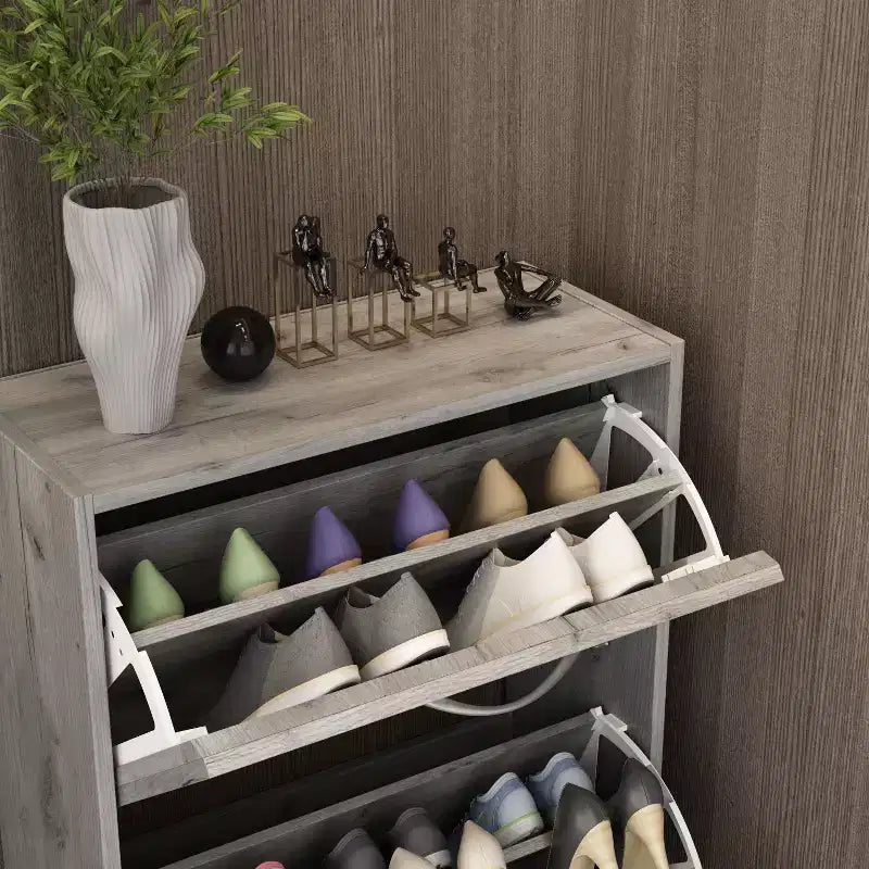 Famapy 3-Tiers Entryway Shoe Cabinet With Flipped Drawers