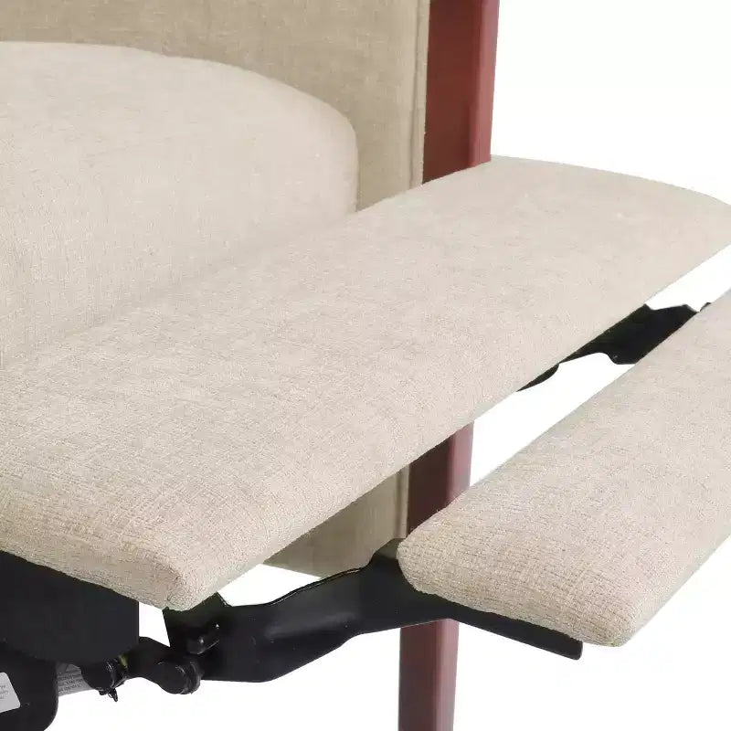 GDFStudio Mendota Mid Century Modern Fabric Channel Stitch Wood Pushback Recliner