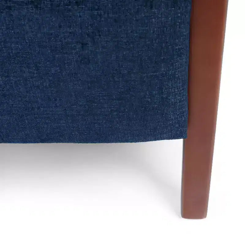 GDFStudio Mendota Mid Century Modern Fabric Channel Stitch Wood Pushback Recliner